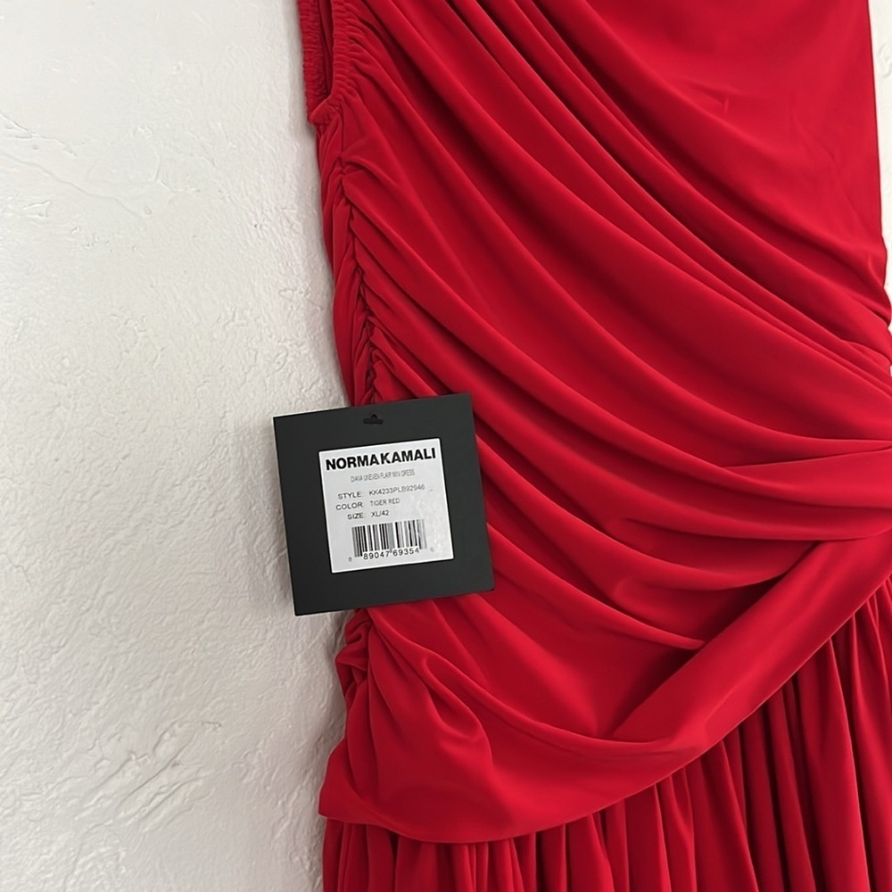 Norma Kamala Diana Uneven Flair Mini Dress NWT in Tiger Red XL / 42 - Picture 9 of 10